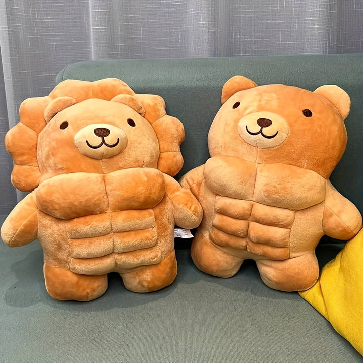 [11.8" Soft Teddy Bear Plush] Adorable 11.8" Muscle Teddy Bear Plush Toy - Soft, Cuddly Stuffed Animal Pillow for Youngsters & Adults - Perfect for Christmas, Birthday Gifts