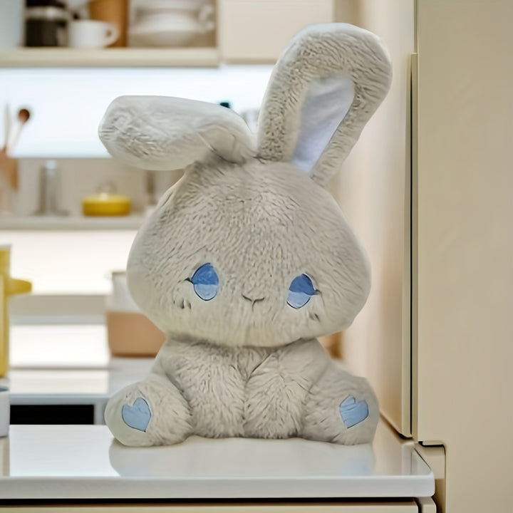 Cute Soft Plush Doll Bear Decorations - Black Green Eyes Kitten, Blue & Pink Bear, Rabbit with Blue Eyes | Grey/White/Pink/Black | Fluffy Fabric Home Decor for Living Room, Bedroom, Birthday & Christmas Party, Bedroom Decoration | Plush with Ears | Cuddly
