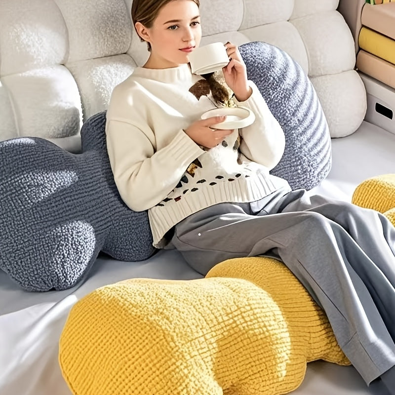 Versatile Cloud Wave Leg Pillow - Soft Polyester, Hand-Washable, Perfect for Bedroom & Living Room Decor