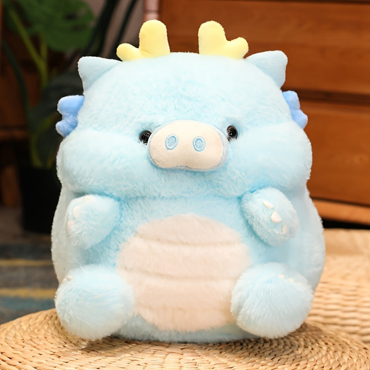 30cm/11.81in Cute Dinosaur Pig Plush Toy Adorable Stuffed Animal Soft Dino Piggy Toy Plushie Doll, New Year's Eve Gift, Good Luck Charm