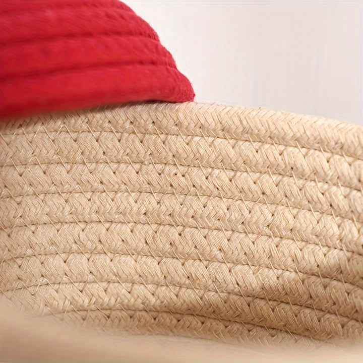 Small Mushroom Rope Storage Basket for Organizing Household Washable Trash and Cosmetics with Lid, Suitable for Living Room, Bedroom, Kitchen Multi-Scene Storage