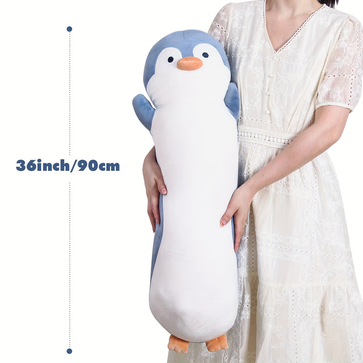36inch Cute Penguin Stuffed Animal Plush Toy, Huge Penguins Body Pillows Soft White Large Marine animals Dolls, Birthday Gift for Boys and Girls Children's Day
