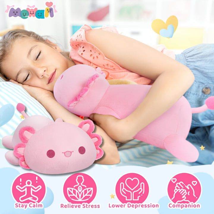 MeWaii 3Lbs Weighted Plush Axolotl, 22 Inches Large Weighted Plush Toy Multi-Item Party Favor Packs, Cute Soft Stuffed Animal, Plush Throw Pillow, Thanksgiving Gift Birthday Christmas Gift, Christmas Party Decor, Themed Gift, Birthday Gift