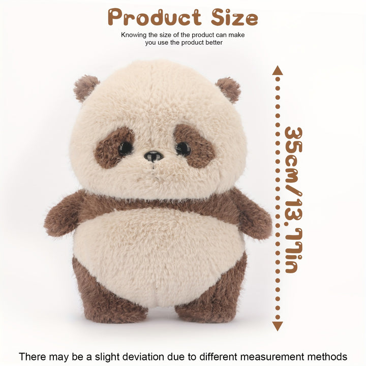 Adorable 13.77" Brown Panda Plush Toy - Soft, Cuddly Cartoon Bear with Fluffy Body & Standing Posture, Ideal Birthday & Holiday Gift for Boys & Girls, Perfect for Home Decoration, Stuffed Animals