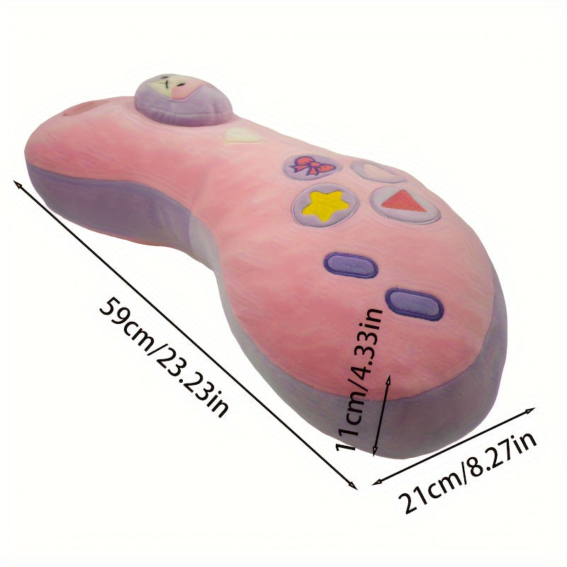 [59cm Hand Wash Anime Pillow] Soft Pink Plush Gaming Pillow - Hand Wash Only, Anime Theme, 59cm/23.23in x 21cm/8.27in x 11cm/4.33in