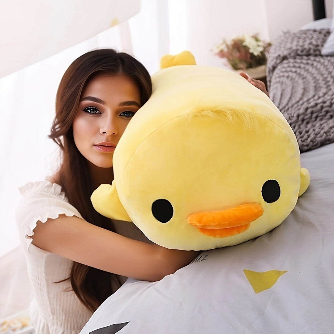 [Soft Yellow Duck Plush Toy] Cute And Creative Yellow Plush Duck Toy, Filled With Down Polyester, Soft And Comfortable, Suitable For Home As A Duck-shaped Cushion, A Creative Birthday Gift