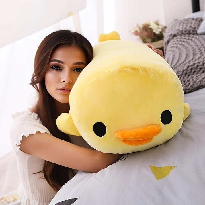 [Soft Yellow Duck Plush Toy] Cute And Creative Yellow Plush Duck Toy, Filled With Down Polyester, Soft And Comfortable, Suitable For Home As A Duck-shaped Cushion, A Creative Birthday Gift