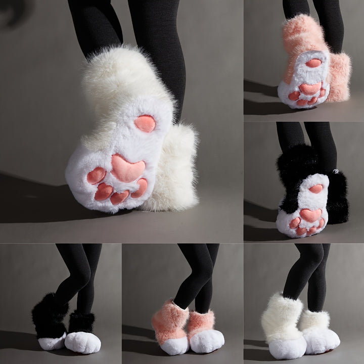 Fursuit-KIG Paw Pad Slippers - Ultra Soft Plush Anti-Skid Slip-Ons with Hoof Detail, Warm Indoor Shoes for Men & Women, Perfect for Summer Air Conditioning, Cosplay & Parties, Indoor Comfort Shoes | Playful Paw Design | Soft Texture