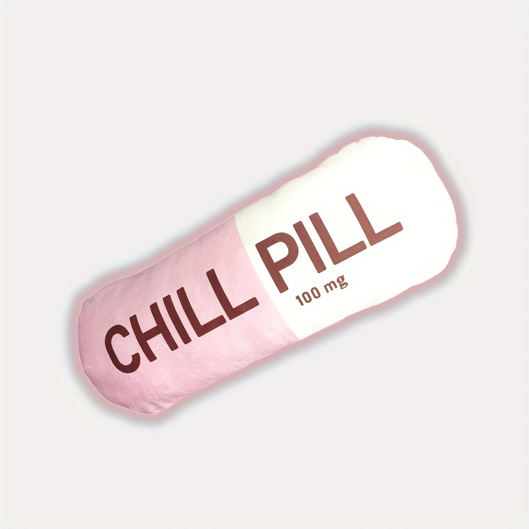 Chill Pill Pillow - Decorative Chill Pillows for Preppy Room Decor Home Decor - Funny Cushions, Seat Cushions, Footrests, Birthday Gifts for Teacher, Doctor, Nurse, Lawyer Student, Best Friend, Sister, Mother's Day Gifts, Easter Gifts