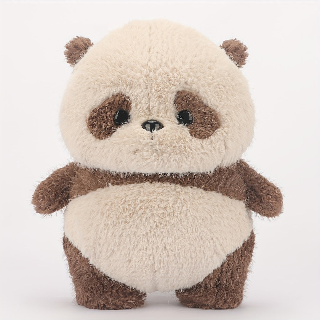 Adorable 13.77" Brown Panda Plush Toy - Soft, Cuddly Cartoon Bear with Fluffy Body & Standing Posture, Ideal Birthday & Holiday Gift for Boys & Girls, Perfect for Home Decoration, Stuffed Animals