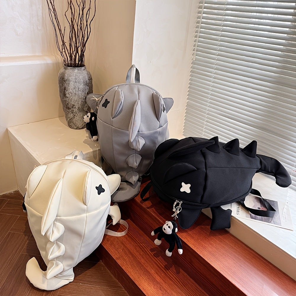 Creative Personality Backpack for Men and Women, Trendy Shark, Funny, Cute, Student, Ins, Korean Version, Travel, Motorcycle, Casual Backpack