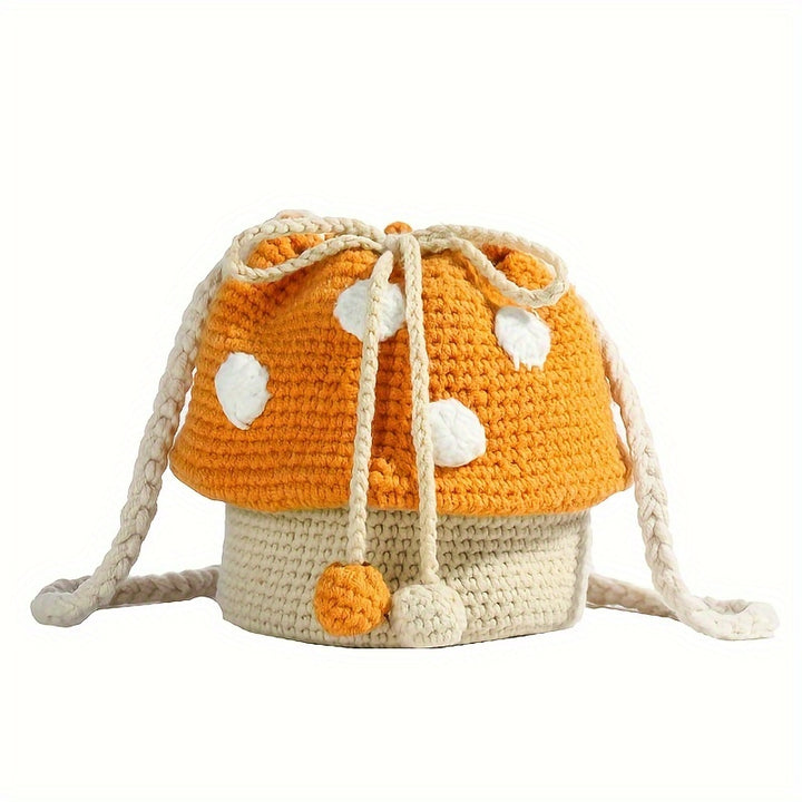 Cute - Small - Exquisite Mushroom Special Fire Small Bag Material Package Weaving Homemade Crochet Cross Shoulder Bag for Women Finished Product