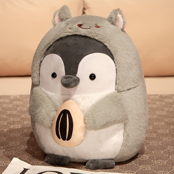 MOLUTIAN 25cm/9.84in Penguin Plush Toy, Soft Polyester Fiber Stuffed Animal, Fashionable Cosplay Doll, Cuddly Throw Pillow, Back Cushion, Perfect for Children, Xmas, Birthday, Halloween Gifts