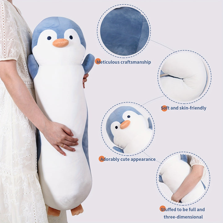 36inch Cute Penguin Stuffed Animal Plush Toy, Huge Penguins Body Pillows Soft White Large Marine animals Dolls, Birthday Gift for Boys and Girls Children's Day