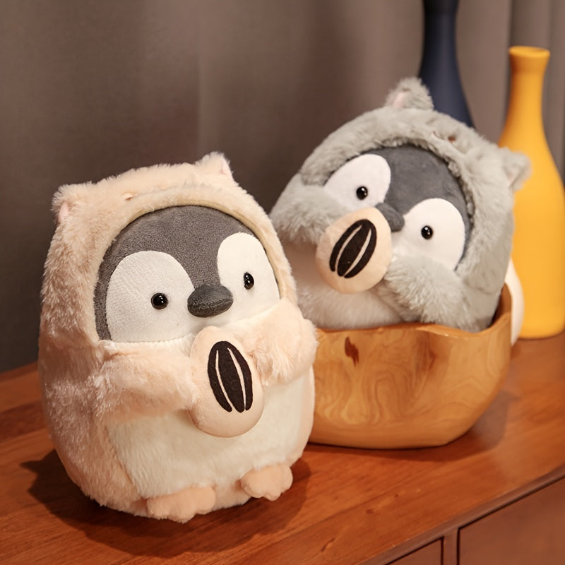MOLUTIAN 25cm/9.84in Penguin Plush Toy, Soft Polyester Fiber Stuffed Animal, Fashionable Cosplay Doll, Cuddly Throw Pillow, Back Cushion, Perfect for Children, Xmas, Birthday, Halloween Gifts