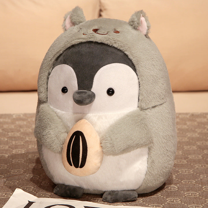 MOLUTIAN 25cm/9.84in Penguin Plush Toy, Soft Polyester Fiber Stuffed Animal, Fashionable Cosplay Doll, Cuddly Throw Pillow, Back Cushion, Perfect for Children, Xmas, Birthday, Halloween Gifts