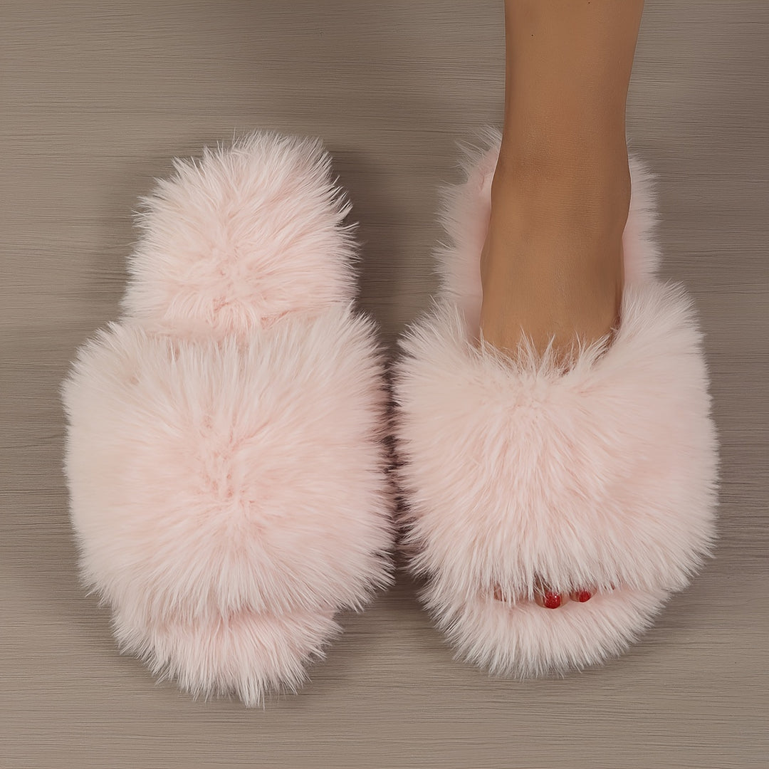 [All Seasons Cozy Plush Slippers] Women'S Plush Slippers for All Seasons, Cozy Indoor Footwear with a Stylish And Minimalist Design.