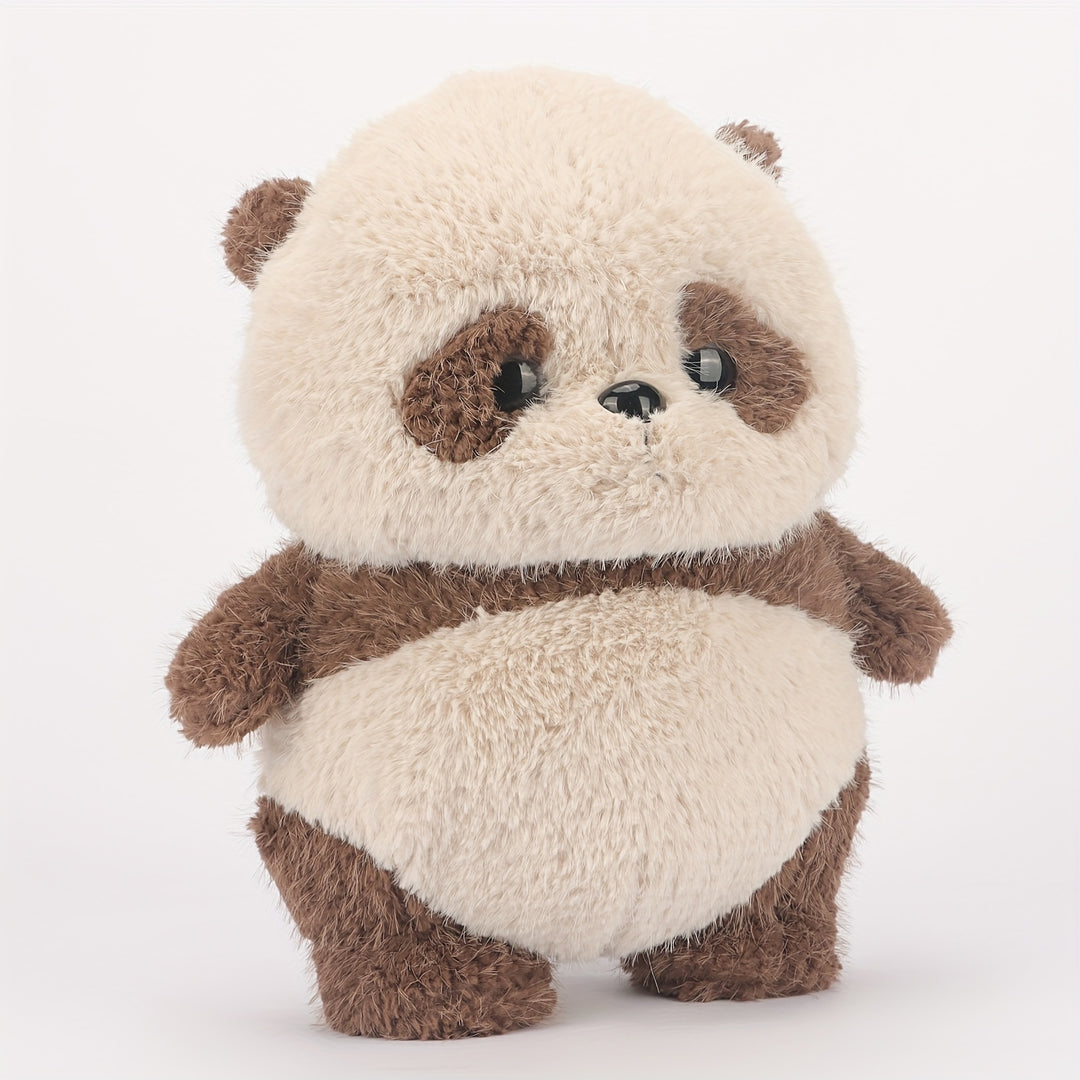 Adorable 13.77" Brown Panda Plush Toy - Soft, Cuddly Cartoon Bear with Fluffy Body & Standing Posture, Ideal Birthday & Holiday Gift for Boys & Girls, Perfect for Home Decoration, Stuffed Animals