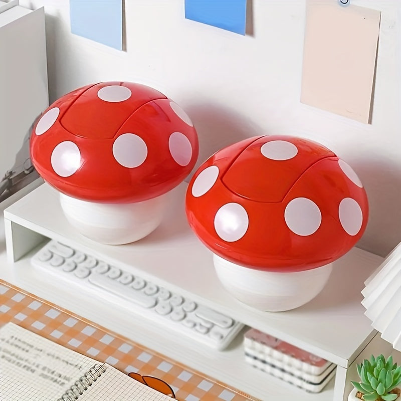 1pc Cute Mushroom Trash Can - Multifunctional, Desktop Decorative Paper Basket for Household Storage