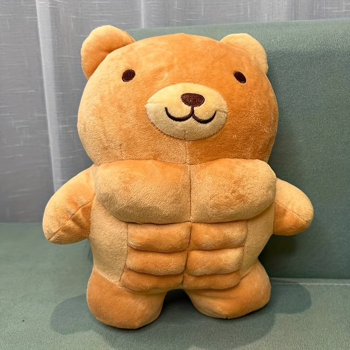 [11.8" Soft Teddy Bear Plush] Adorable 11.8" Muscle Teddy Bear Plush Toy - Soft, Cuddly Stuffed Animal Pillow for Youngsters & Adults - Perfect for Christmas, Birthday Gifts