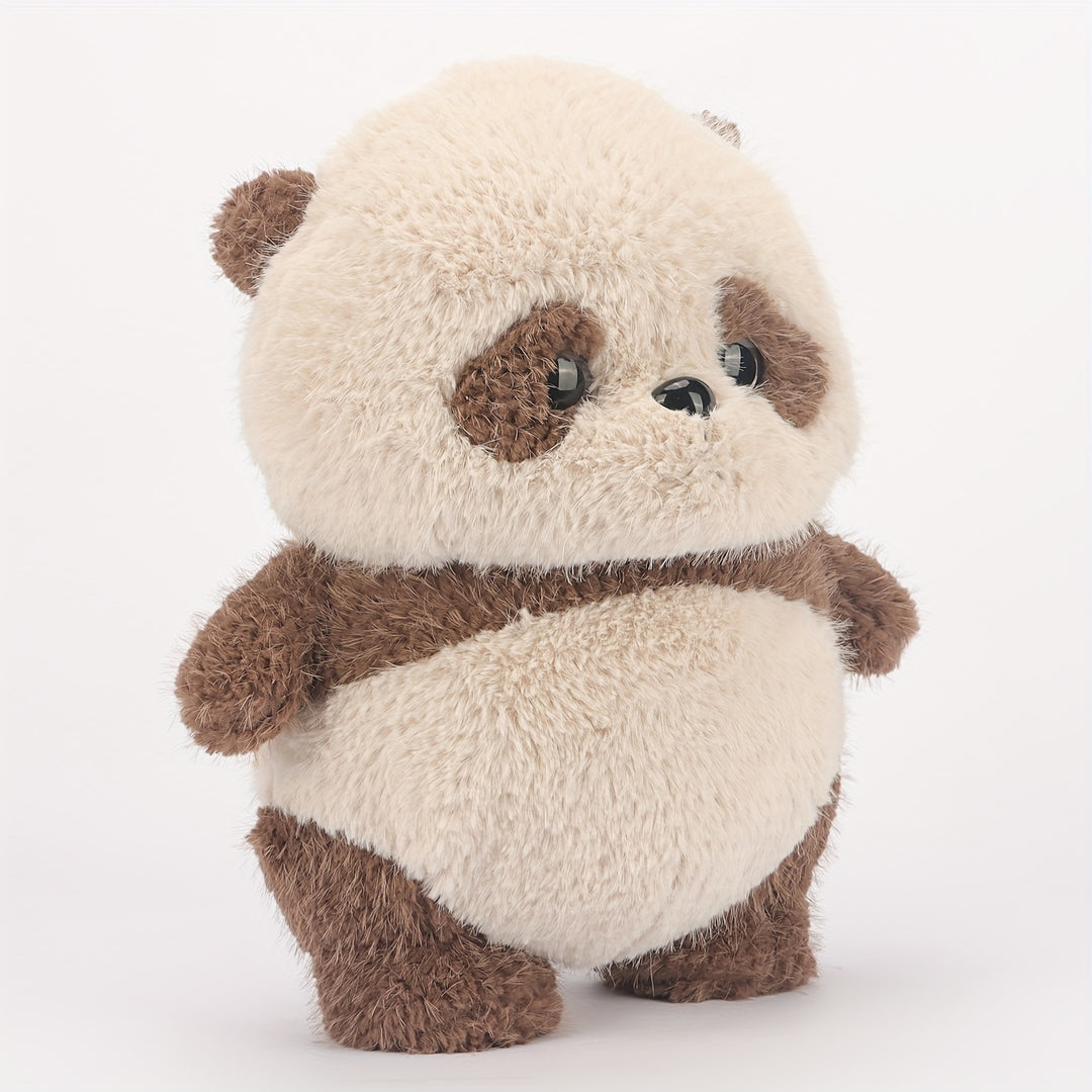 Adorable 13.77" Brown Panda Plush Toy - Soft, Cuddly Cartoon Bear with Fluffy Body & Standing Posture, Ideal Birthday & Holiday Gift for Boys & Girls, Perfect for Home Decoration, Stuffed Animals