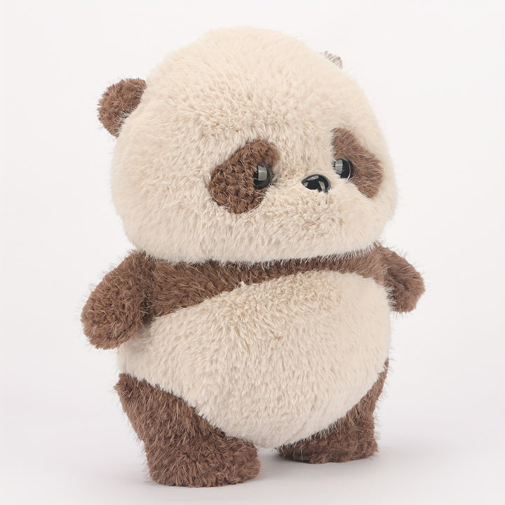 Adorable 13.77" Brown Panda Plush Toy - Soft, Cuddly Cartoon Bear with Fluffy Body & Standing Posture, Ideal Birthday & Holiday Gift for Boys & Girls, Perfect for Home Decoration, Stuffed Animals
