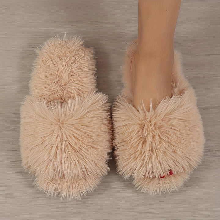 [All Seasons Cozy Plush Slippers] Women'S Plush Slippers for All Seasons, Cozy Indoor Footwear with a Stylish And Minimalist Design.