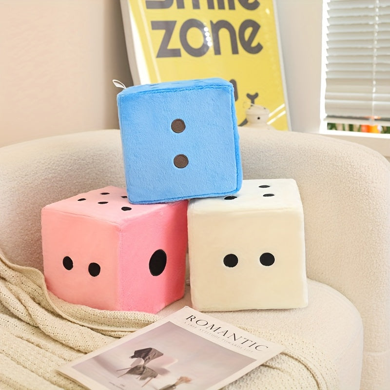 Cute and Soft Dice Plush Pillow Kawaii Cozy Pillow Adorable Creative Cushion New Personality Modern Design Pillow Holiday Party Home Decor Holiday Easter and Birthday Gifts for Friends and Family