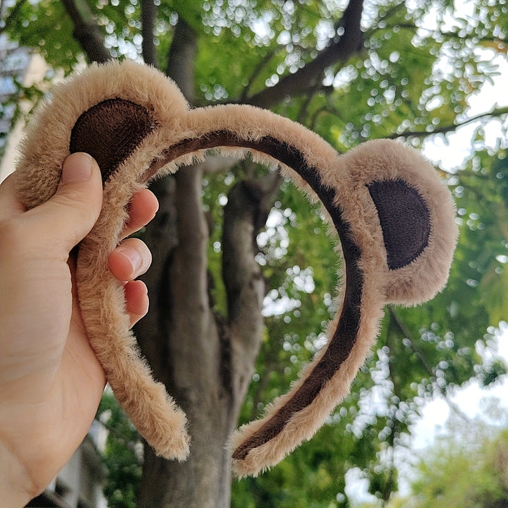 Cute Plush Bear Ear Headband - Soft Synthetic Fabric, Animal-Themed Hair Accessory for Women & Girls, Perfect Birthday Gift