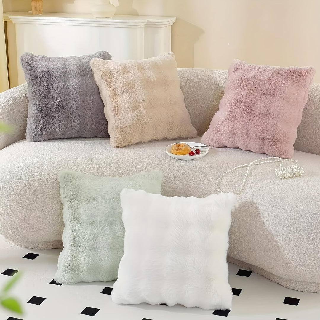 A Pair of Plush Pillow Covers, Each 17X17 Inches Thick, Designed to Be Soft Decorative Cushions for Sofas And Bedrooms.