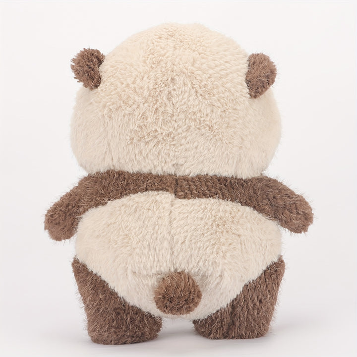 Adorable 13.77" Brown Panda Plush Toy - Soft, Cuddly Cartoon Bear with Fluffy Body & Standing Posture, Ideal Birthday & Holiday Gift for Boys & Girls, Perfect for Home Decoration, Stuffed Animals