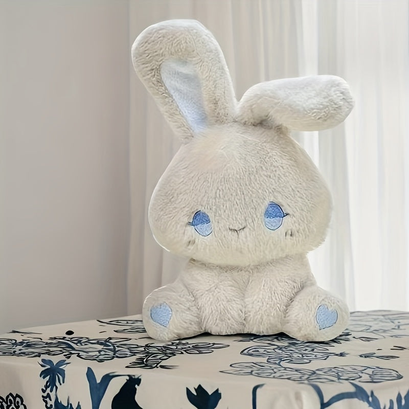 Cute Soft Plush Doll Bear Decorations - Black Green Eyes Kitten, Blue & Pink Bear, Rabbit with Blue Eyes | Grey/White/Pink/Black | Fluffy Fabric Home Decor for Living Room, Bedroom, Birthday & Christmas Party, Bedroom Decoration | Plush with Ears | Cuddly