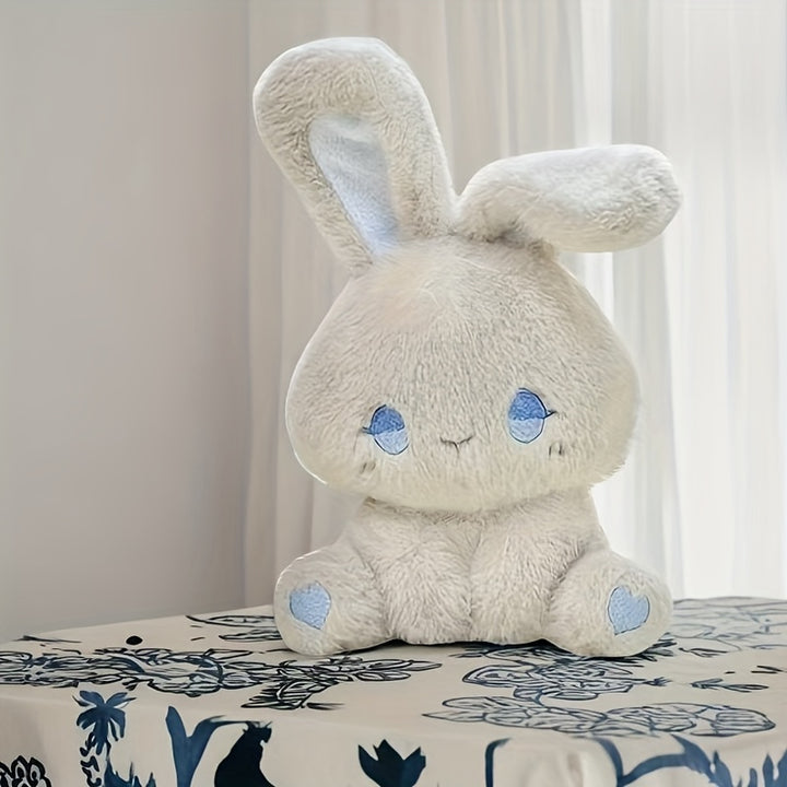 Cute Soft Plush Doll Bear Decorations - Black Green Eyes Kitten, Blue & Pink Bear, Rabbit with Blue Eyes | Grey/White/Pink/Black | Fluffy Fabric Home Decor for Living Room, Bedroom, Birthday & Christmas Party, Bedroom Decoration | Plush with Ears | Cuddly