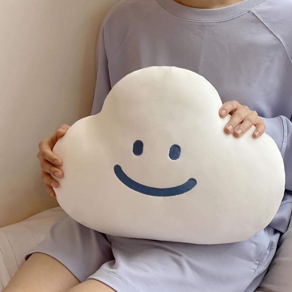 Adorable Cloud-Shaped Pillow Cushion for Head Protection - Soft, Lightweight White Sofa & Bedside Pad - Perfect Gift for Girls
