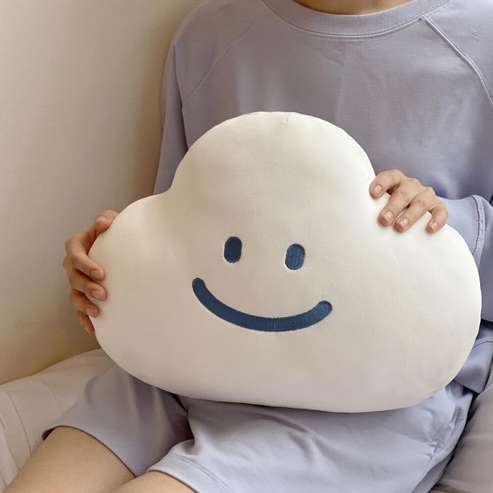Adorable Cloud-Shaped Pillow Cushion for Head Protection - Soft, Lightweight White Sofa & Bedside Pad - Perfect Gift for Girls