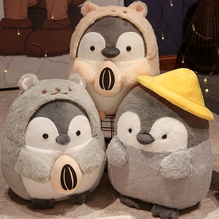 MOLUTIAN 25cm/9.84in Penguin Plush Toy, Soft Polyester Fiber Stuffed Animal, Fashionable Cosplay Doll, Cuddly Throw Pillow, Back Cushion, Perfect for Children, Xmas, Birthday, Halloween Gifts