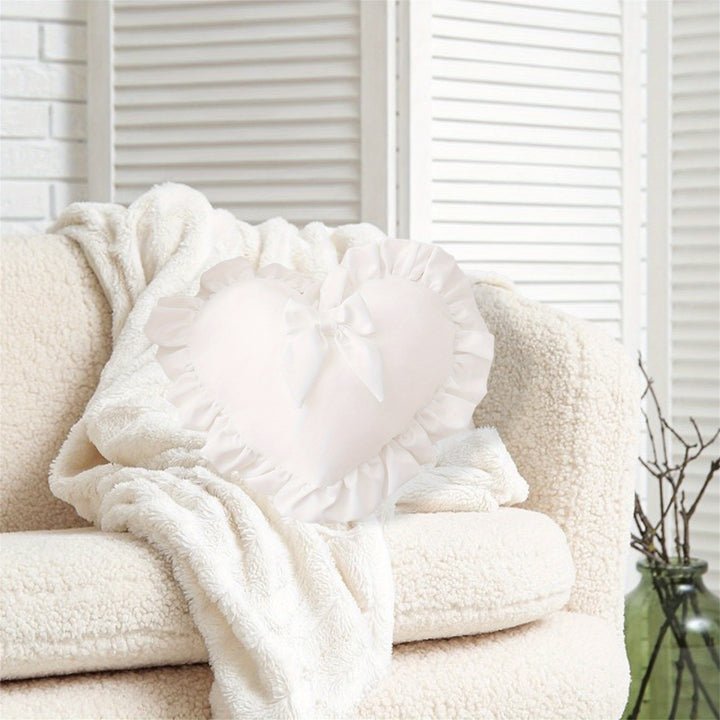 Heart Pillow Cover, Sweet Bow Valentine Day Pillow Cover Decorative Pillowcase Home Decor for Sofa Bedroom