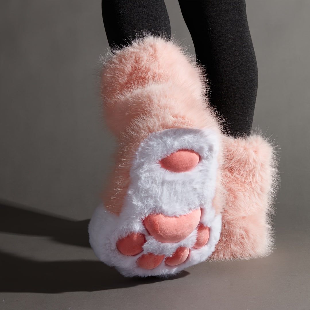 Fursuit-KIG Paw Pad Slippers - Ultra Soft Plush Anti-Skid Slip-Ons with Hoof Detail, Warm Indoor Shoes for Men & Women, Perfect for Summer Air Conditioning, Cosplay & Parties, Indoor Comfort Shoes | Playful Paw Design | Soft Texture