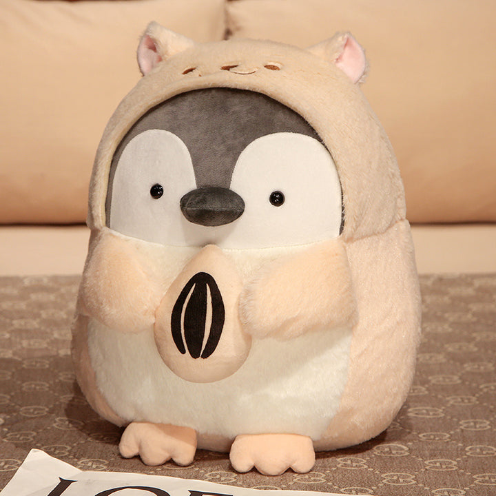 MOLUTIAN 25cm/9.84in Penguin Plush Toy, Soft Polyester Fiber Stuffed Animal, Fashionable Cosplay Doll, Cuddly Throw Pillow, Back Cushion, Perfect for Children, Xmas, Birthday, Halloween Gifts