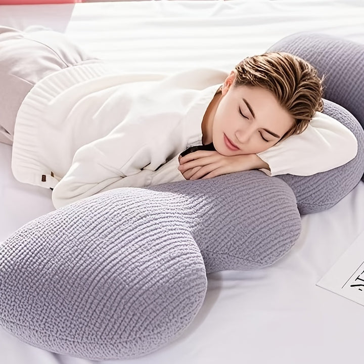 Versatile Cloud Wave Leg Pillow - Soft Polyester, Hand-Washable, Perfect for Bedroom & Living Room Decor
