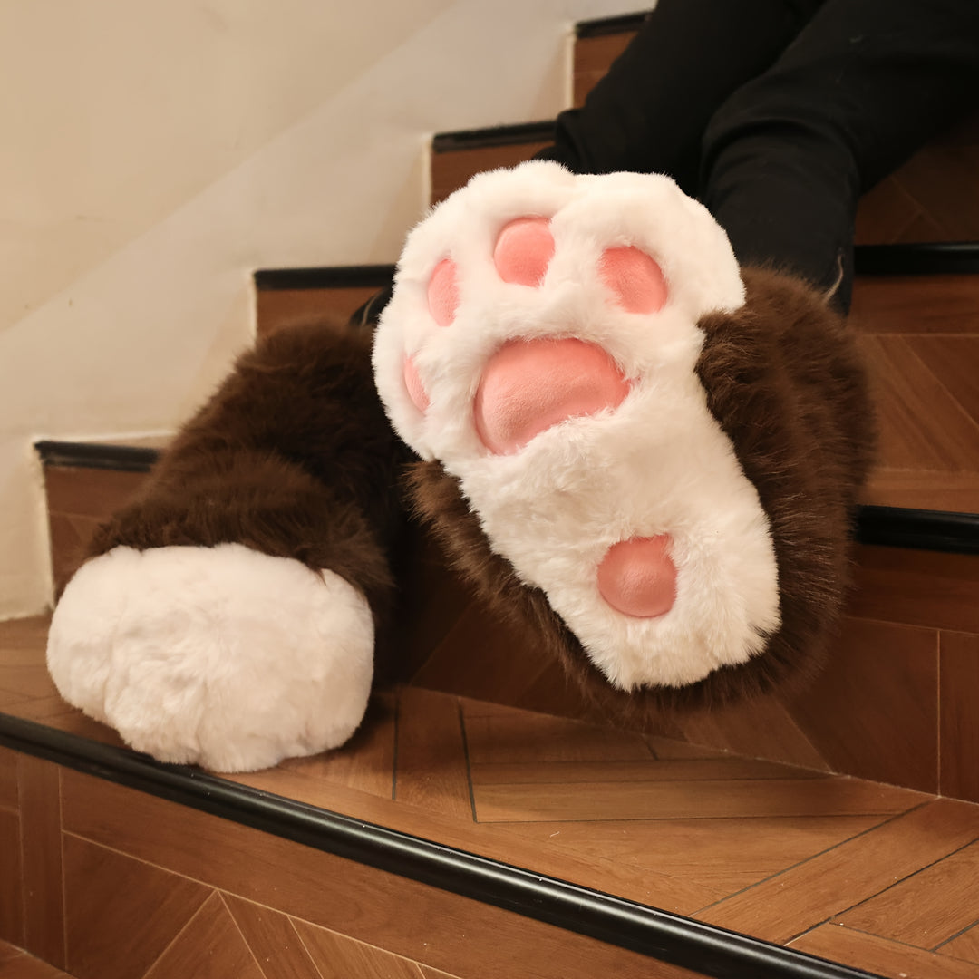 Fursuit-KIG Paw Pad Slippers - Ultra Soft Plush Anti-Skid Slip-Ons with Hoof Detail, Warm Indoor Shoes for Men & Women, Perfect for Summer Air Conditioning, Cosplay & Parties, Indoor Comfort Shoes | Playful Paw Design | Soft Texture