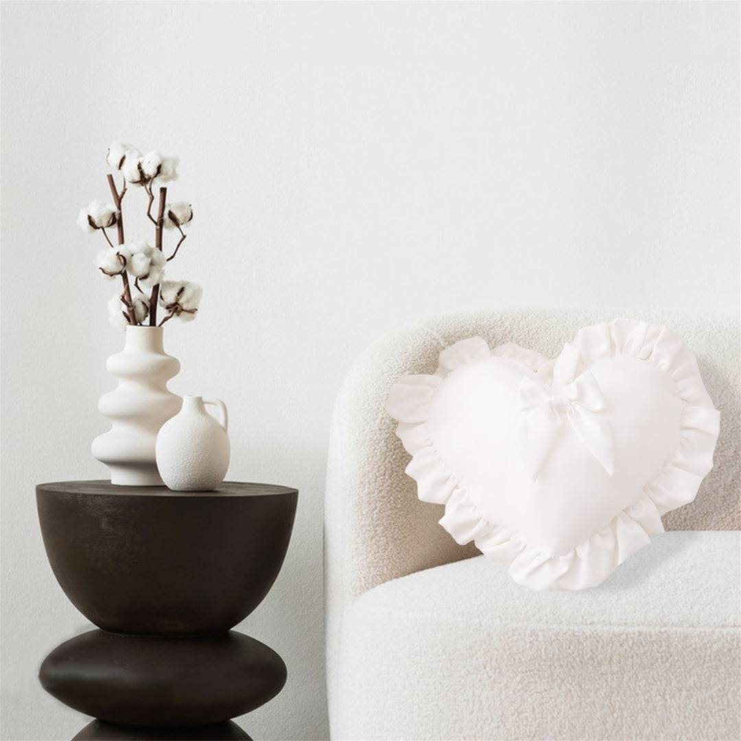 Heart Pillow Cover, Sweet Bow Valentine Day Pillow Cover Decorative Pillowcase Home Decor for Sofa Bedroom