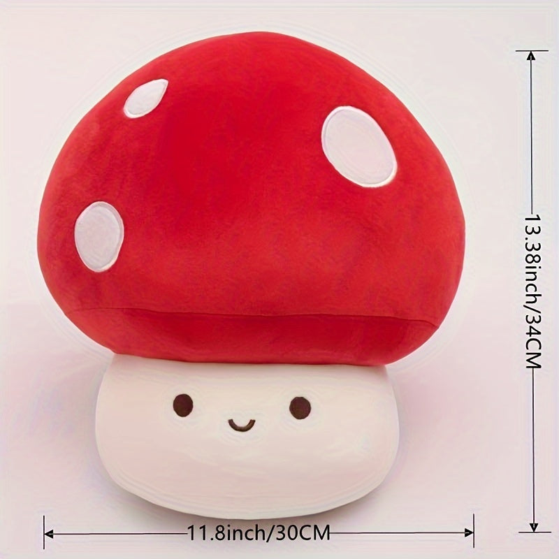 1pc Soft Cartoon Mushroom Plush Throw Pillow – Cute Red & White Spotted Mushroom Design, Cozy Home Decor for Bed, Sofa, or Couch, Perfect Holiday Gift for Thanksgiving & Christmas, Sofa Accessory | Quality Stuffed Toy, Mushroom Decor