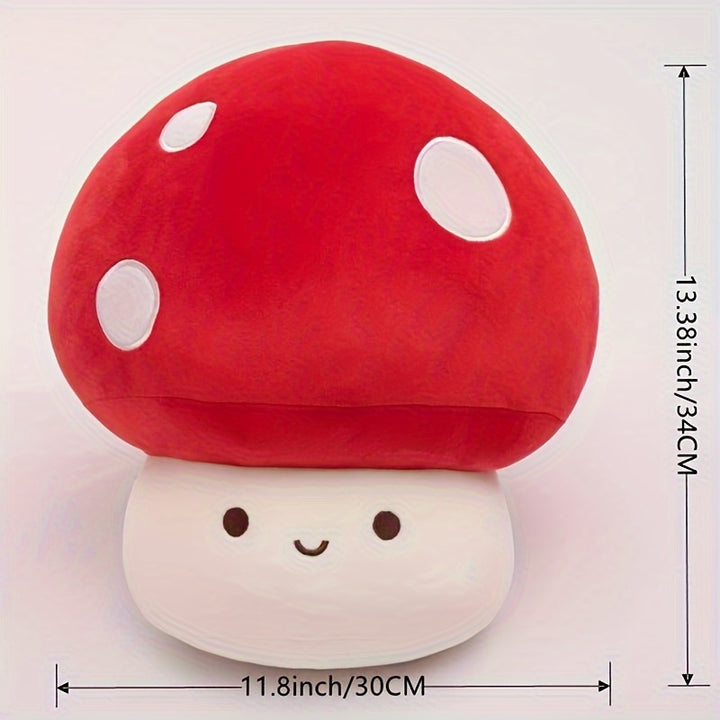 1pc Soft Cartoon Mushroom Plush Throw Pillow – Cute Red & White Spotted Mushroom Design, Cozy Home Decor for Bed, Sofa, or Couch, Perfect Holiday Gift for Thanksgiving & Christmas, Sofa Accessory | Quality Stuffed Toy, Mushroom Decor