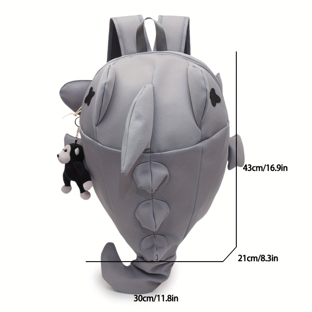 Creative Personality Backpack for Men and Women, Trendy Shark, Funny, Cute, Student, Ins, Korean Version, Travel, Motorcycle, Casual Backpack