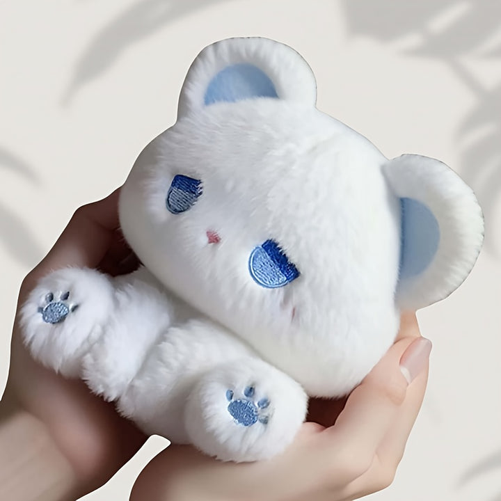 Cute Soft Plush Doll Bear Decorations - Black Green Eyes Kitten, Blue & Pink Bear, Rabbit with Blue Eyes | Grey/White/Pink/Black | Fluffy Fabric Home Decor for Living Room, Bedroom, Birthday & Christmas Party, Bedroom Decoration | Plush with Ears | Cuddly
