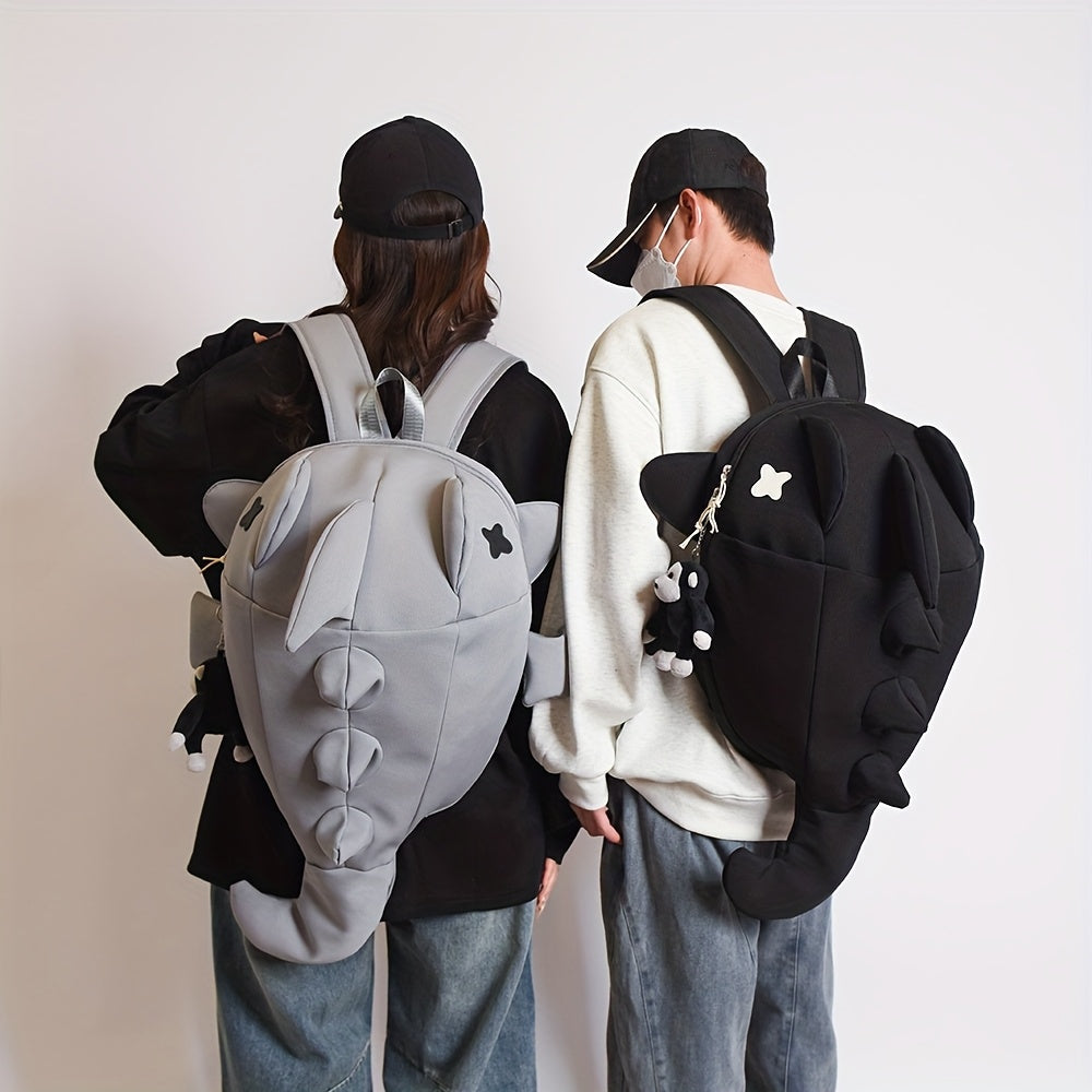 Creative Personality Backpack for Men and Women, Trendy Shark, Funny, Cute, Student, Ins, Korean Version, Travel, Motorcycle, Casual Backpack