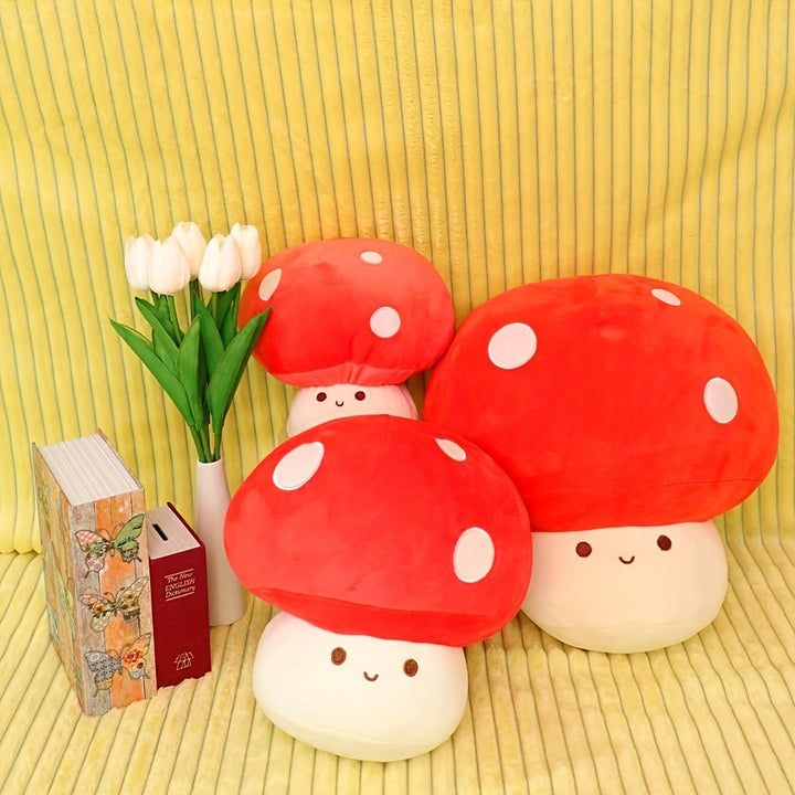 1pc Soft Cartoon Mushroom Plush Throw Pillow – Cute Red & White Spotted Mushroom Design, Cozy Home Decor for Bed, Sofa, or Couch, Perfect Holiday Gift for Thanksgiving & Christmas, Sofa Accessory | Quality Stuffed Toy, Mushroom Decor
