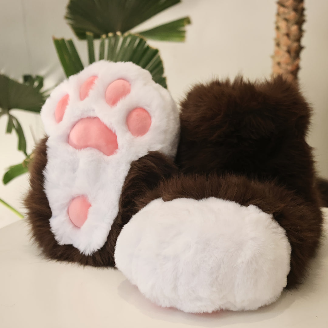 Fursuit-KIG Paw Pad Slippers - Ultra Soft Plush Anti-Skid Slip-Ons with Hoof Detail, Warm Indoor Shoes for Men & Women, Perfect for Summer Air Conditioning, Cosplay & Parties, Indoor Comfort Shoes | Playful Paw Design | Soft Texture