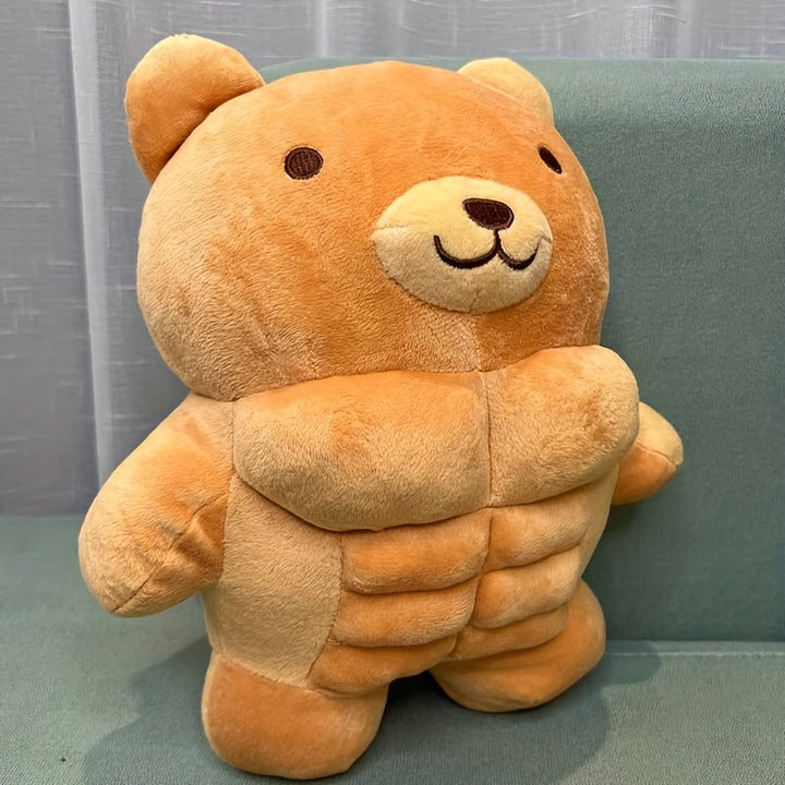 [11.8" Soft Teddy Bear Plush] Adorable 11.8" Muscle Teddy Bear Plush Toy - Soft, Cuddly Stuffed Animal Pillow for Youngsters & Adults - Perfect for Christmas, Birthday Gifts